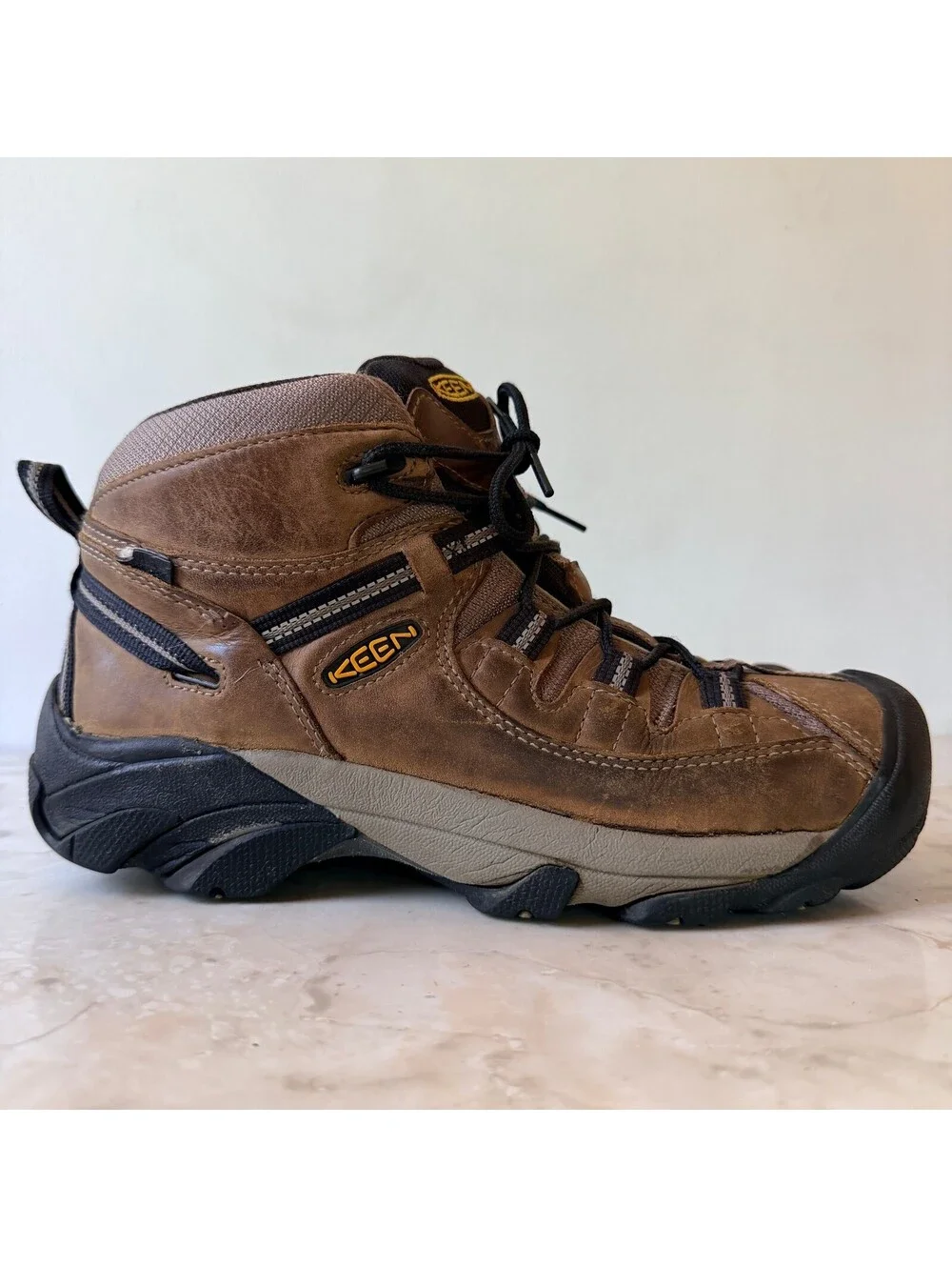 KEEN Targhee II Mid Brown Leather KEEN.DRY Waterproof Hiking Trail Boots Outdoor